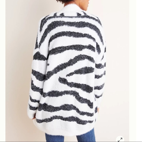 Anthropologie Zebra Eyelash Cardigan - Picture 4 of 9